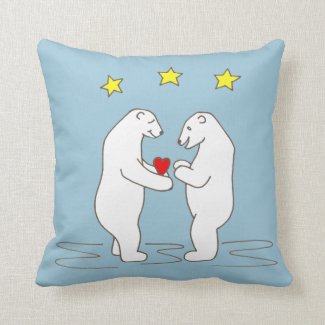 Polar Bears giving Heart and Yellow Stars