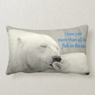 Polar Bears I Love U More....Photo Design Pillow