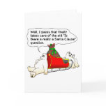 POLAR BEARS LIKE SANTA GREETING CARD