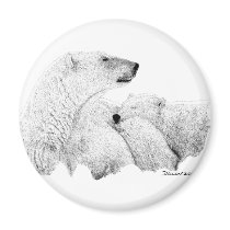 Polar Bears Fridge Magnet