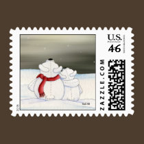 Polar Bears Postage Stamp