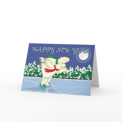Polar Bears Skating Cards by nassosvakalis