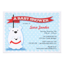 Polar Bears | Winter Baby Shower Invitations