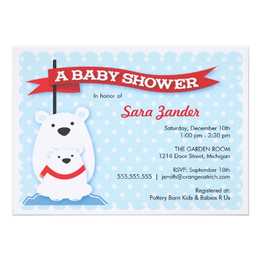 Polar Bears | Winter Baby Shower Invitations