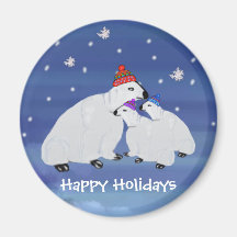 Polar Bears Winter Holiday Magnets