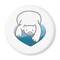 Polar Heart Refrigerator Magnets