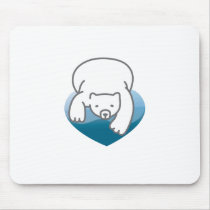 Polar Heart Mouse Pads