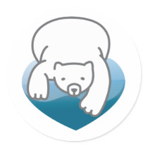 Polar Heart Round Sticker