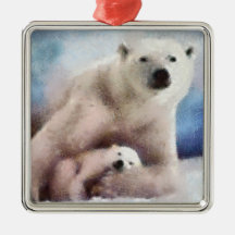 Polar Mom and Cub Ornament