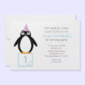 POLAR party PENGUIN custom BIRTHDAY invitation