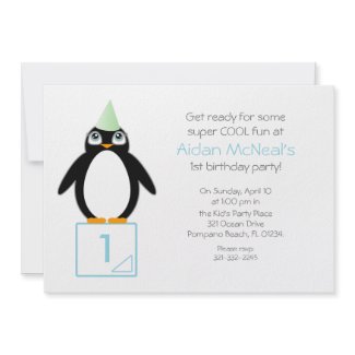 POLAR party PENGUIN custom BIRTHDAY invitation invitation