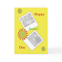 Polaroid Photos and Red Flowers Mothers Day Card cards