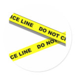 Polcie Line Round Stickers
