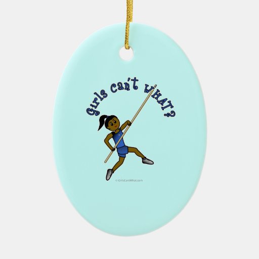 Pole Vault - Blue (Dark) Ornaments