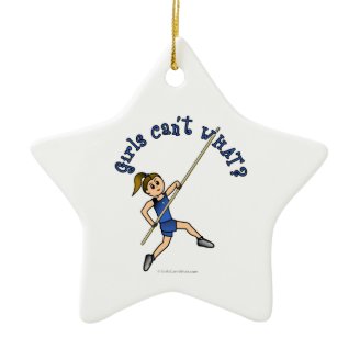 Pole Vault - Blue (Light) Christmas Ornament