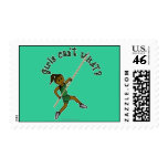 Pole Vault - Green (Dark) Postage Stamp