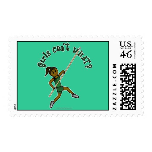 Pole Vault - Green (Dark) Postage Stamp