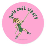 Pole Vault - Green (Light) Round Stickers