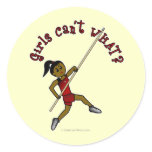 Pole Vault - Red (Dark) Round Stickers