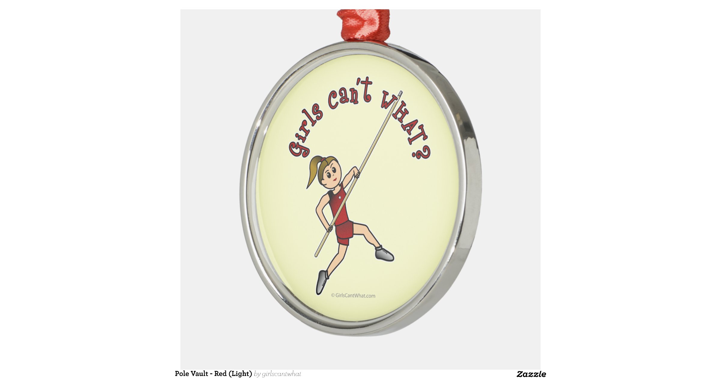 pole vault red light round metal christmas ornament pole vault red light round metal christmas ornament