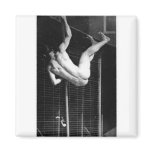 Pole Vaulter - Muybridge Vintage Photo 1885 Refrigerator Magnet