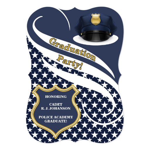 Police Academy Graduation In Navy Blue 5x7 Paper Invitation Card Zazzle Police Academy Graduation In Navy Blue 5x7 Paper Invitation Card Zazzle