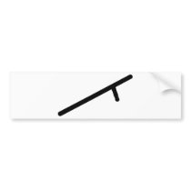 Police Baton Outline Silhouette Bumper Sticker