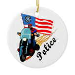 Police Bikers Christmas Ornaments