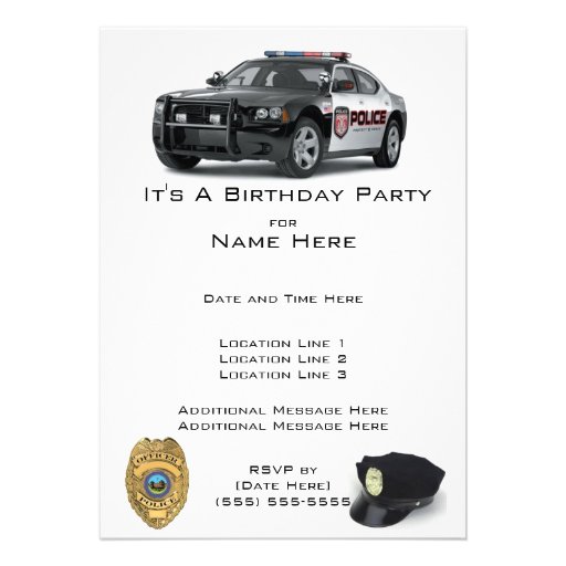 Police Birthday Invitations