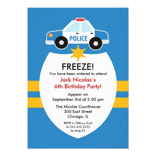 Police Birthday Party Invitation