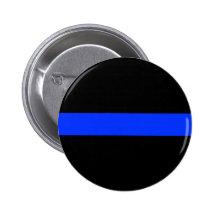 Police Blue Thin Line Button.