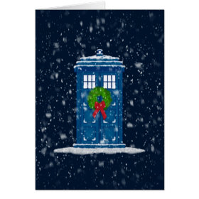 “Police Box in Christmas Snow” Greeting Card