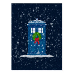 “Police Box in Christmas Snow” Postcard