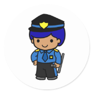 Police Boy Classic Round Sticker