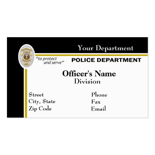 Police Business Card (front side)