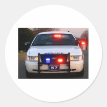 POLICE CAR - all lit up Sticker