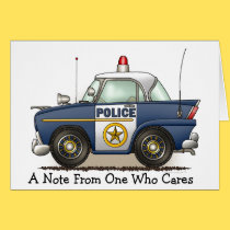 Police Car Police Crusier Cop Car Note Card cards
