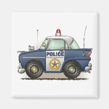Police Car Police Crusier Cop Car Square Magnet