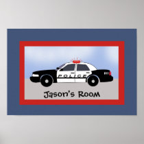 Police Car Rescue Vehicle Kids Room Print custom