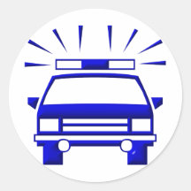 Police Car Round Sticker