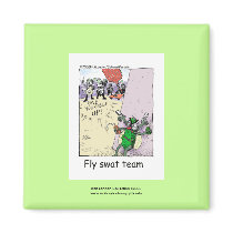 Police Cartoon Fly Swat Team On A Novelty Magnet