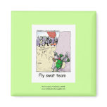 Police Cartoon Fly Swat Team On A Novelty Magnet