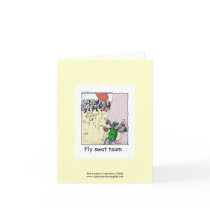 Police Cartoon Fly Swat Team On Greeting Card cards