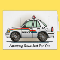 Police Cruiser Car Cop Car Note Card cards