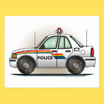 Police Cruiser Car Cop Car postcards