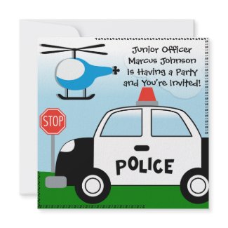 Police Customized Birthday Invitation invitation