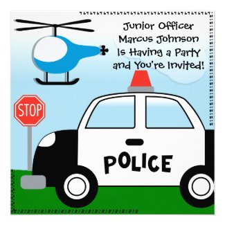 Police Customized Birthday Invitation