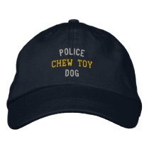 Police Dog Chew Toy embroidered hats by OlSarge Police Dog Chew Toy embroidered hats