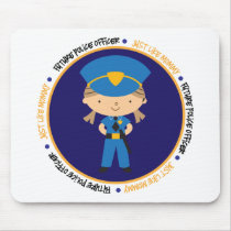 Police girl like Mommy mousepads