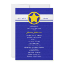 Police Graduation Invitations, Yellow Police Badge